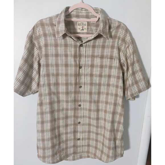 Bass Pro Red Head Brand‎ Men's Plaid Short Sleeve, Size M - Picture 1 of 7